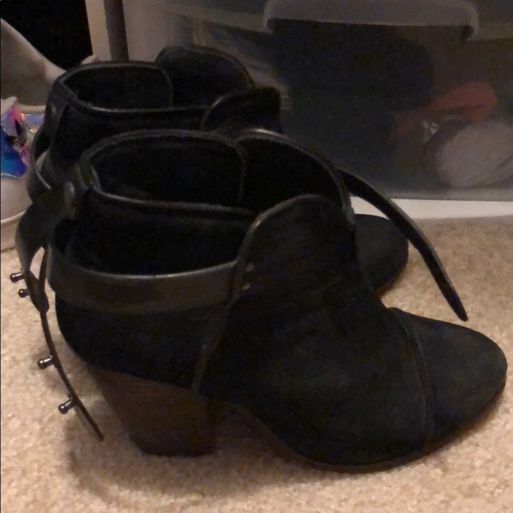 Black suede ankle booties
